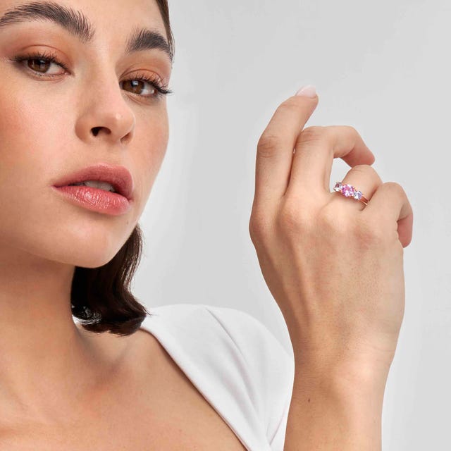 Nomination Colour Wave Ring, Multicolour Cubic Zirconia, 22K Rose Gold
