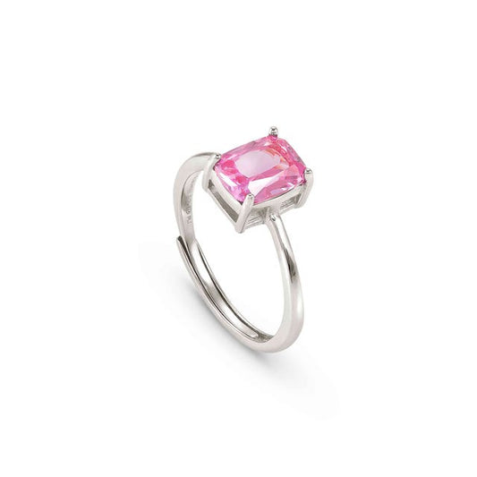 Nomination Colour Wave Ring, Pink Cubic Zirconia, Silver