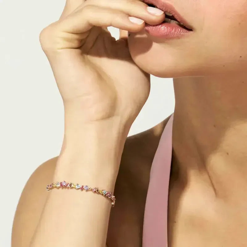 Nomination Colour Wave Rose Gold Bracelet with Lavish Coloured Stones