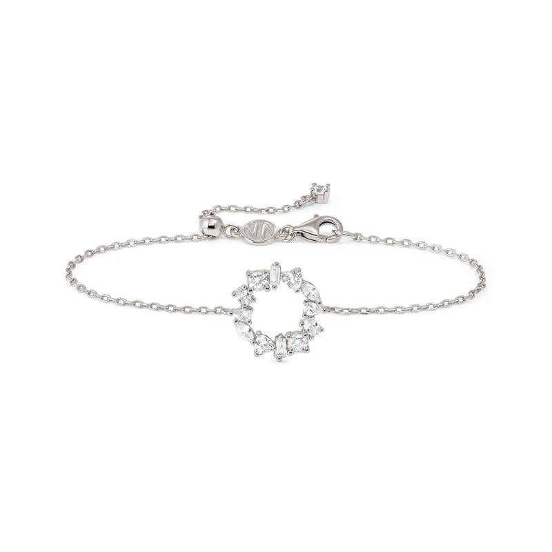 Nomination Colour Wave Silver Circle Bracelet with White Stones
