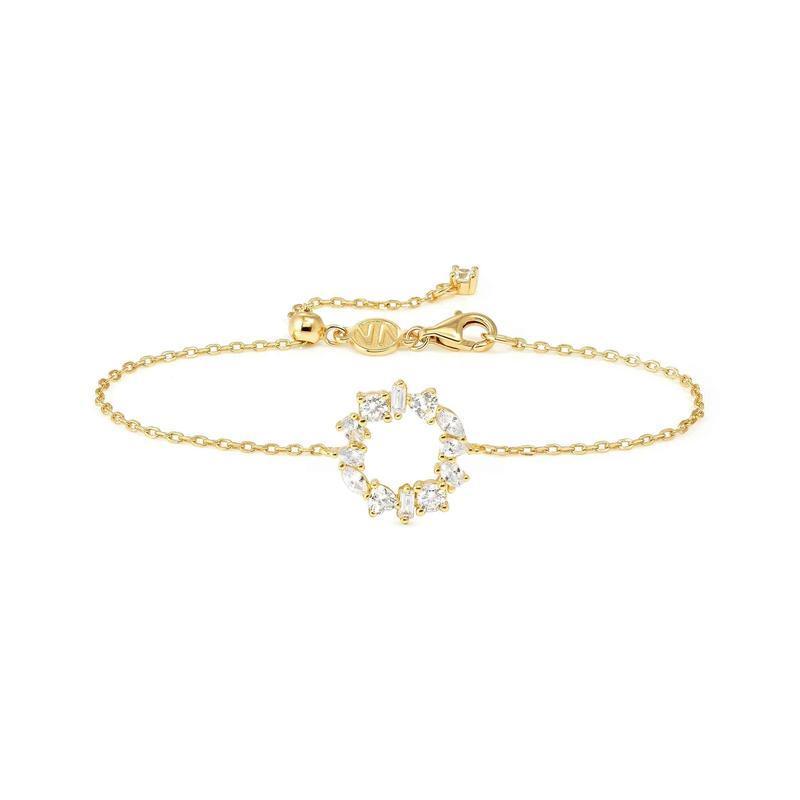 Nomination Colour Wave Silver Circle Bracelet with White Stones