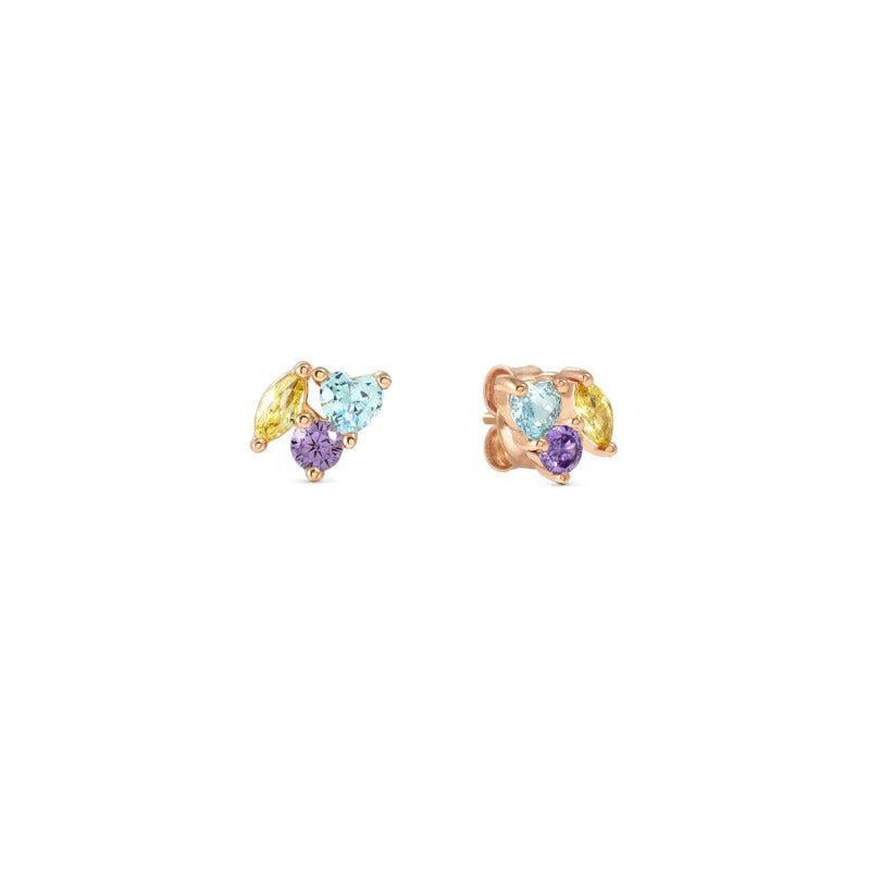 Nomination Colour Wave Stud Earrings with White Stones