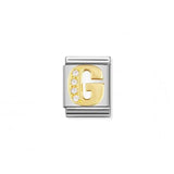 Nomination Composable Big Link Letter G In Gold With Stones