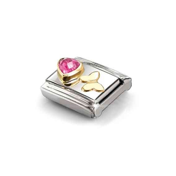 Nomination Composable Classic Charm Pink Heart Butterfly