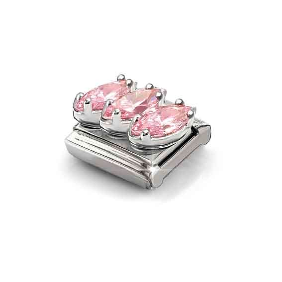Nomination Composable Classic Charm Trilogy Pink Stones