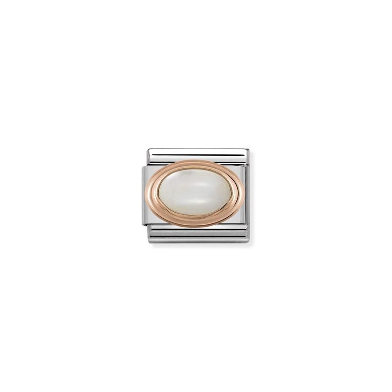 Nomination Composable Classic Link 9k gold oval mother of pearl