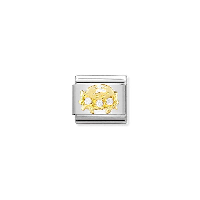 Nomination Composable Classic Link Cancer In 18K Gold And Stone