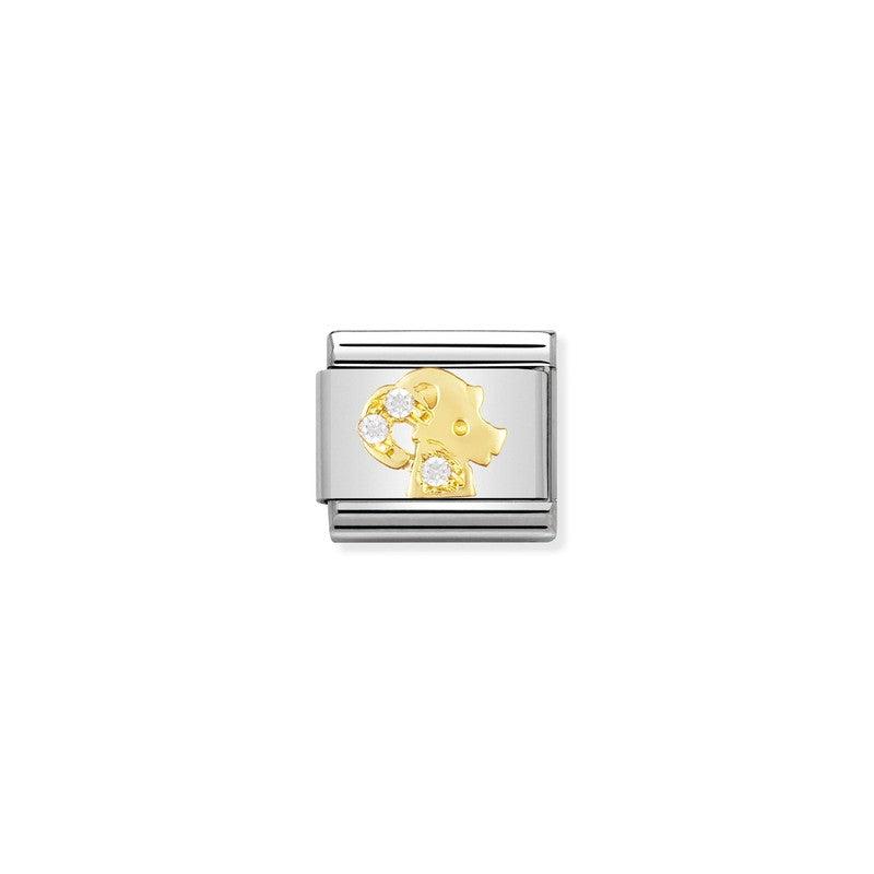 Nomination Composable Classic Link Capricorn In 18K Gold And Stone