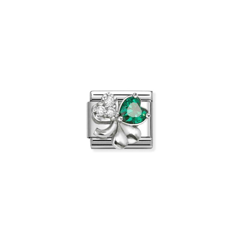 Nomination Composable Classic Link, Cubic Zirconia - Green & White