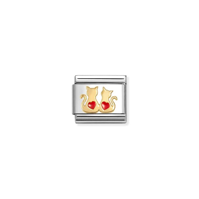Nomination Composable Classic Link, Enamel Red Hearts