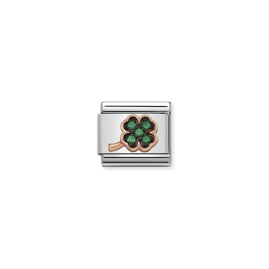 Nomination Composable Classic Link Four-Leaf Clover with Stones