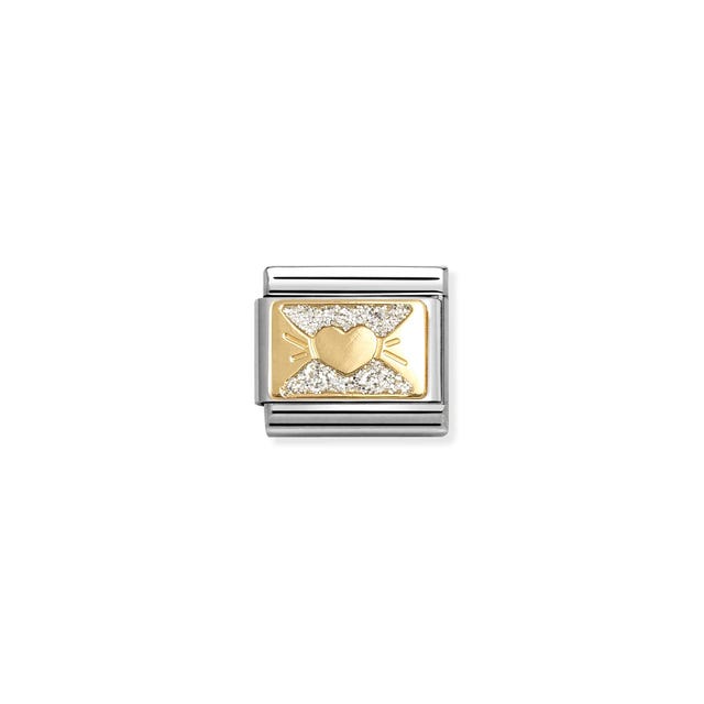 Nomination Composable Classic Link, Glittering Heart Bow
