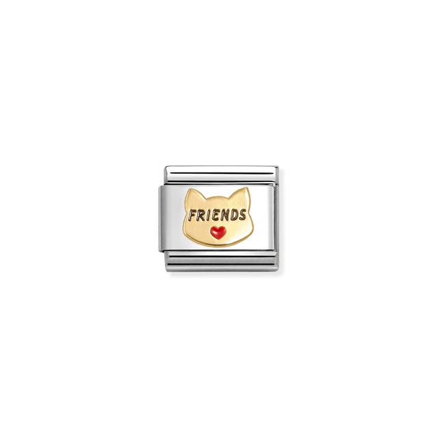Nomination Composable Classic Link, Gold Cat Friends Symbol
