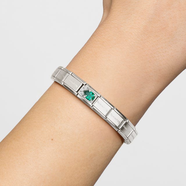 Nomination Composable Classic Link, Green & White Cubic Zirconia Drop