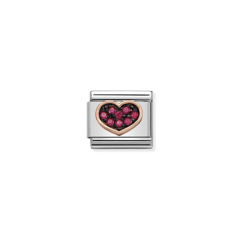 Nomination Composable Classic Link Heart with Red Stones