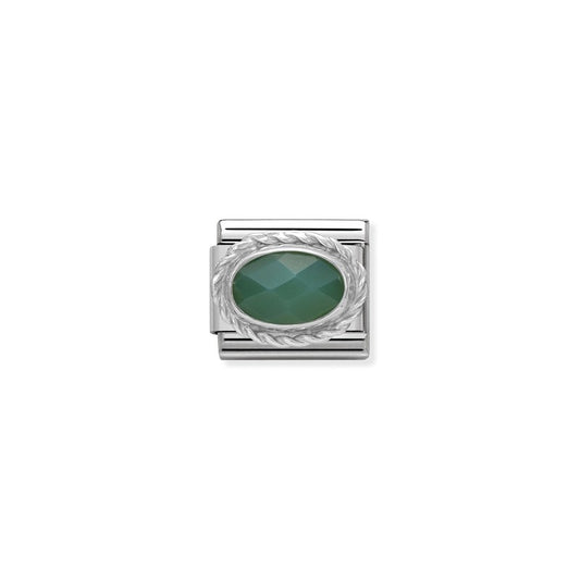 Nomination Composable Classic Link In Silver And Green Agate