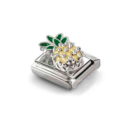 Nomination Composable Classic Link, Pineapple, Yellow Stones