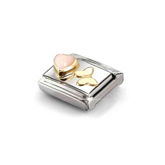 Nomination Composable Classic Link, Pink Coral Heart, Butterfly