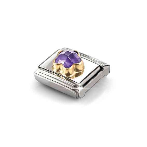 Nomination Composable Classic Link, Purple Flower