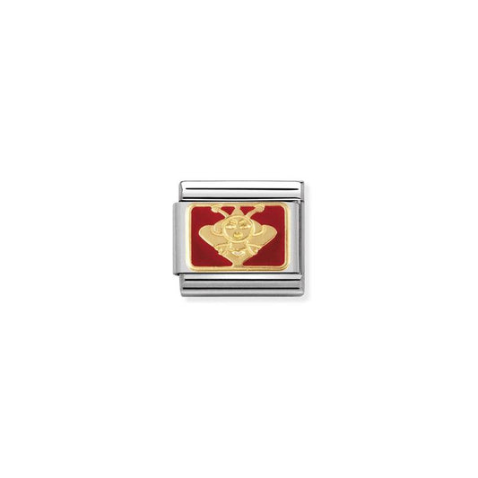 Nomination Composable Classic Link Queen of Hearts in red enamel