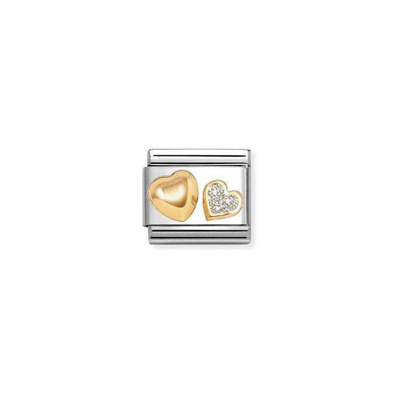 Nomination Composable Classic Link, Raised Gold Glitter Heart