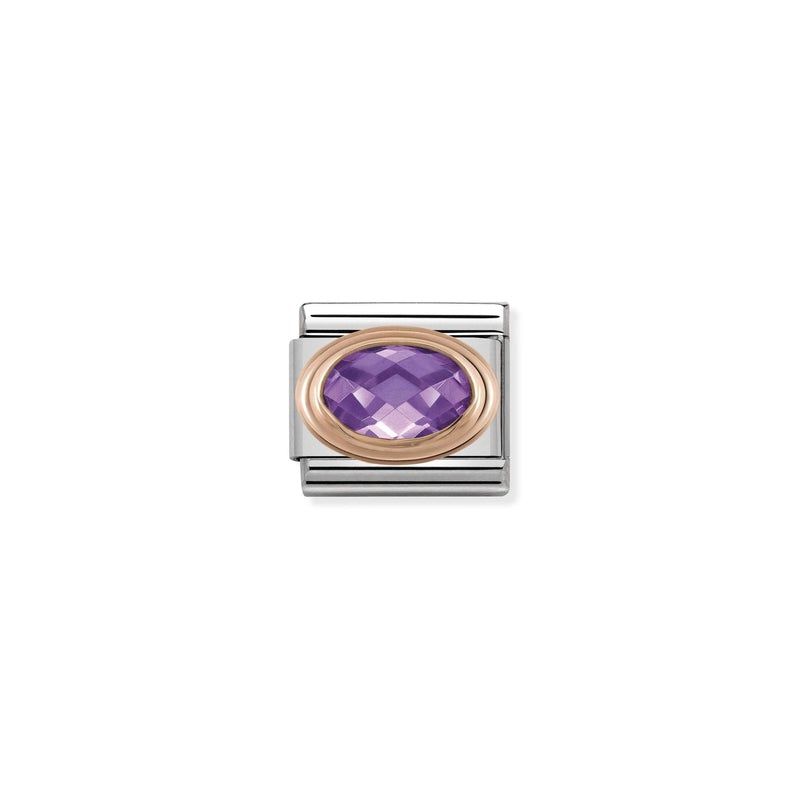 Nomination Composable Classic Link Rose Gold violet Stone