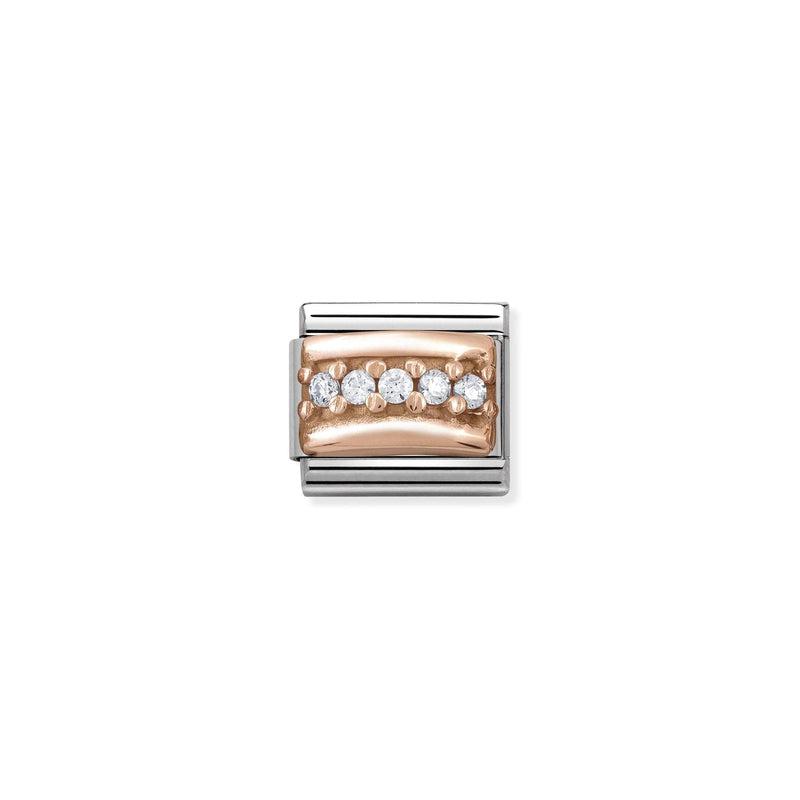 Nomination Composable Classic Link Rose Gold white Stones