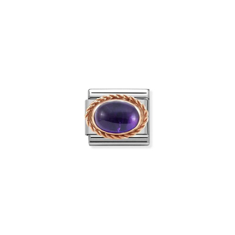Nomination Composable Classic Link, Rose Gold with Amethyst