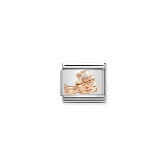 Nomination Composable Classic Link Rose gold Snowman and CZ