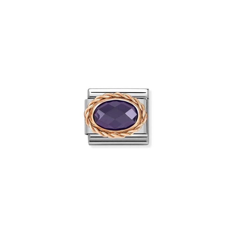 Nomination Composable Classic Link Rosegold, Purple Stone