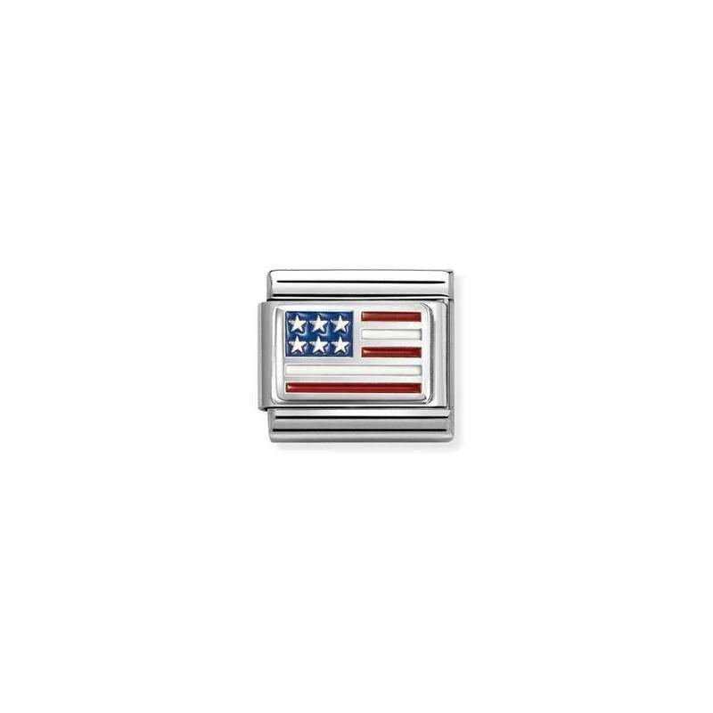 Nomination Composable Classic Link Silver USA Flag Charm