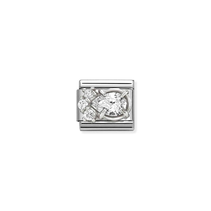 Nomination Composable Classic Link, Sparkling White Cubic Zirconia