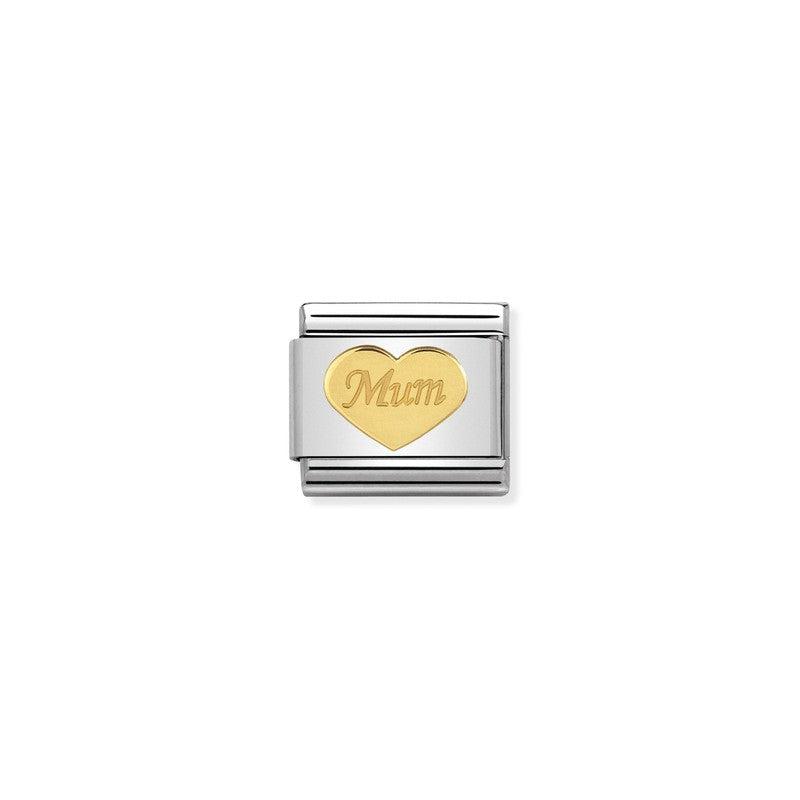Nomination Composable Classic Link With Gold Mum Heart