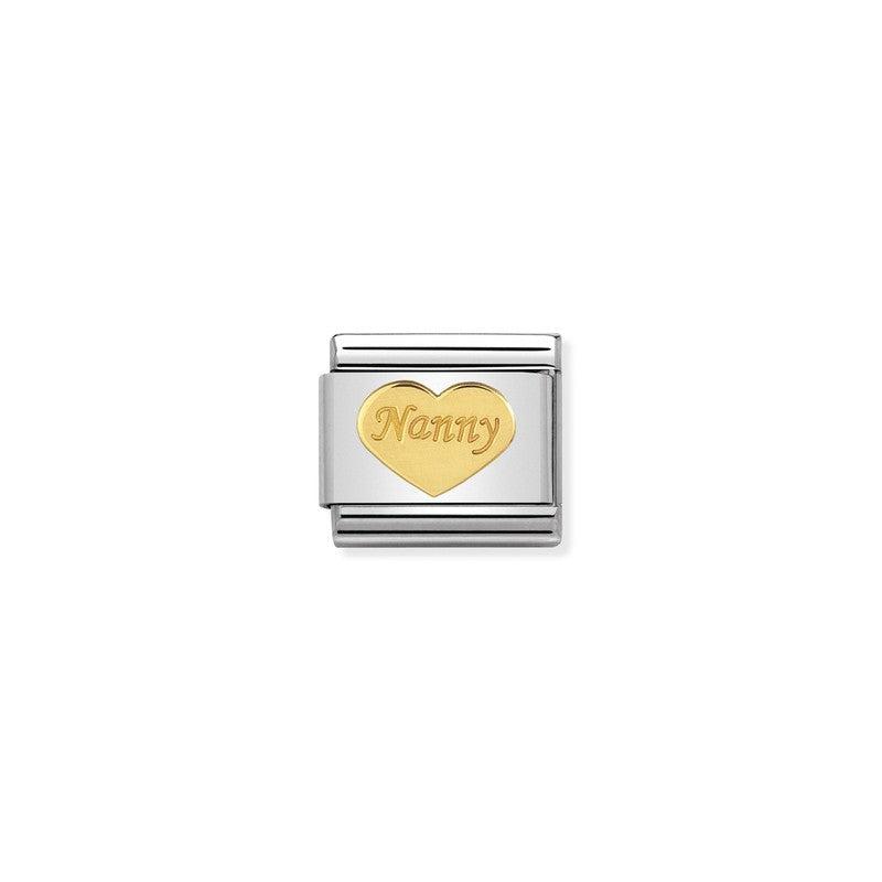 Nomination Composable Classic Link With Gold Nanny Heart