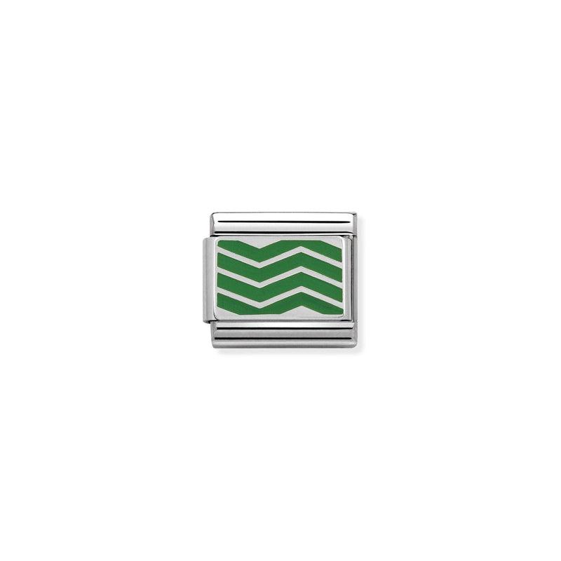 Nomination Composable Classic Link Zigzag Lines in Enamel