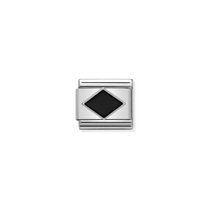 Nomination Composable Classic Link black Rhombus in Silver and Enamel