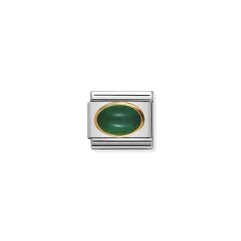 Nomination Composable Classic Link in Gold with green Agate