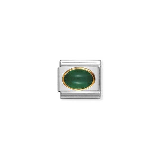 Nomination Composable Classic Link in Gold with green Agate