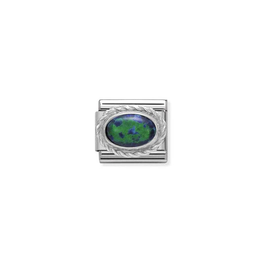 Nomination Composable Classic Link in Silver with green Opal