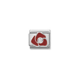Nomination Composable Classic Link red Rose in Enamel and Stone