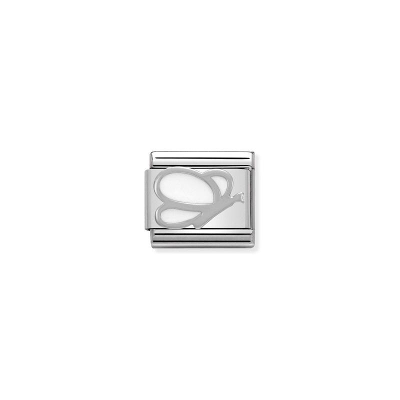 Nomination Composable Classic Link white Butterfly in Silver