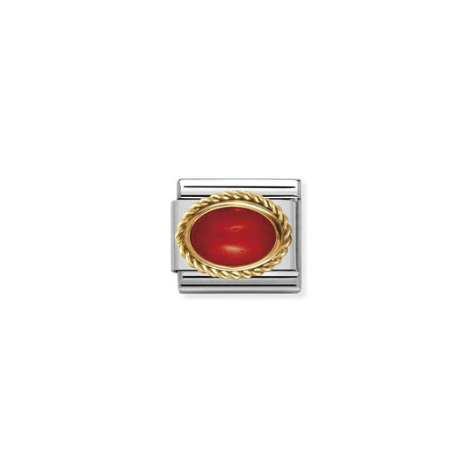 Nomination Composable Classic Link with oval and red Coral
