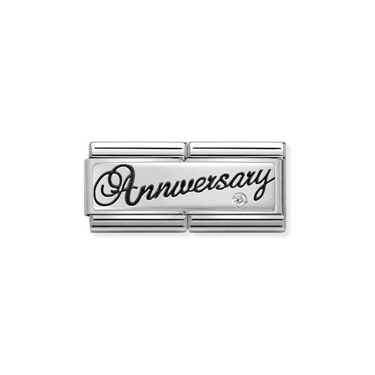 Nomination Composable Double Link Anniversary, Cubic Zirconia, Silver