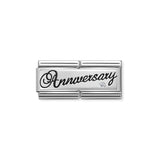 Nomination Composable Double Link Anniversary, Cubic Zirconia, Silver