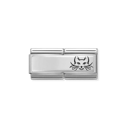 Nomination Composable Double Link Engravable Cat, Silver