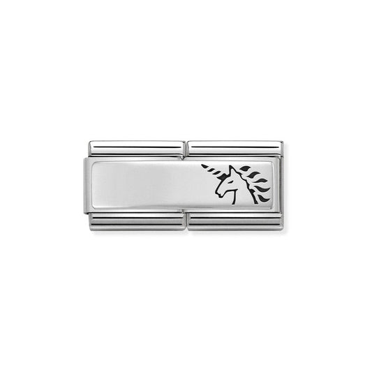 Nomination Composable Double Link Engravable Unicorn, Silver