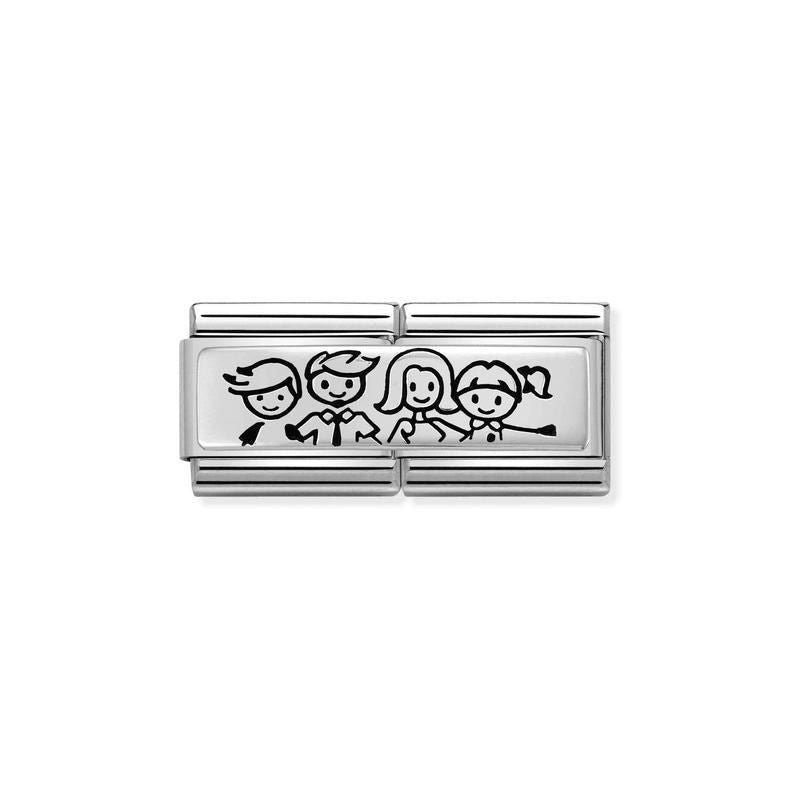 Nomination Composable Double Link Family Son Daughter, Silver