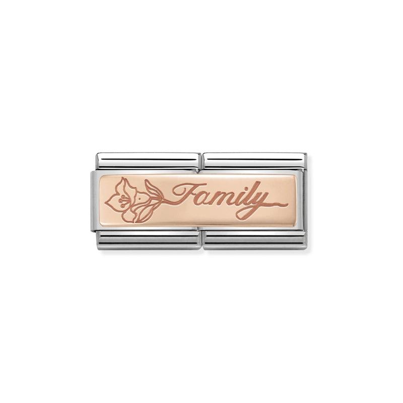 Nomination Composable Double Link Family With Flower, 9K Rose Gold