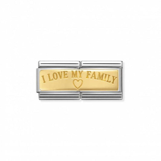 Nomination Composable Double Link I Love My Family, 18K Gold