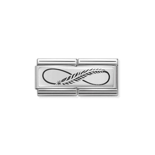 Nomination Composable Double Link Infinity Feather, Silver
